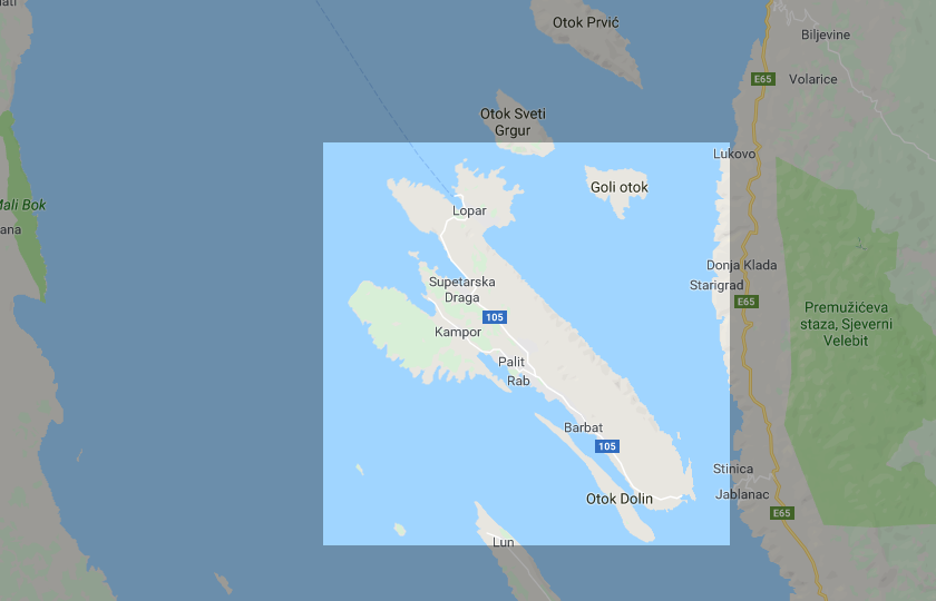Inseln Kroatien Rab Karte